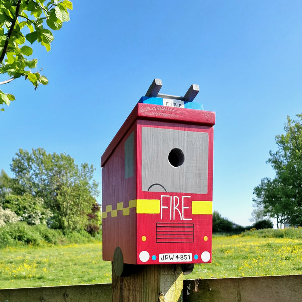 Personalised Fire Engine Bird Box