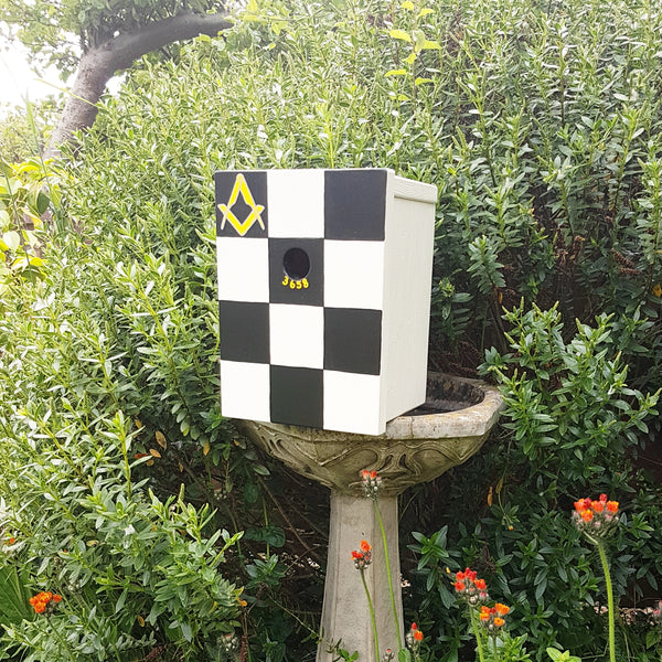 Personalised Freemason Mosaic Pavement Bird Box - Lindleywood