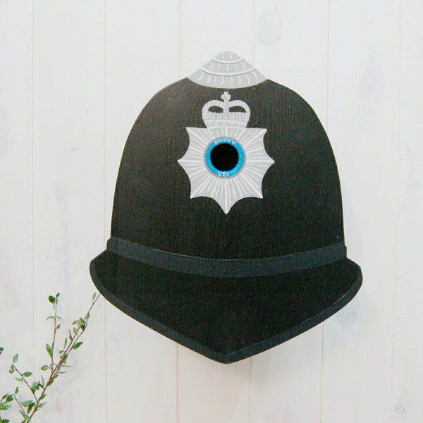 Personalised Police Helmet Bird Box - Lindleywood