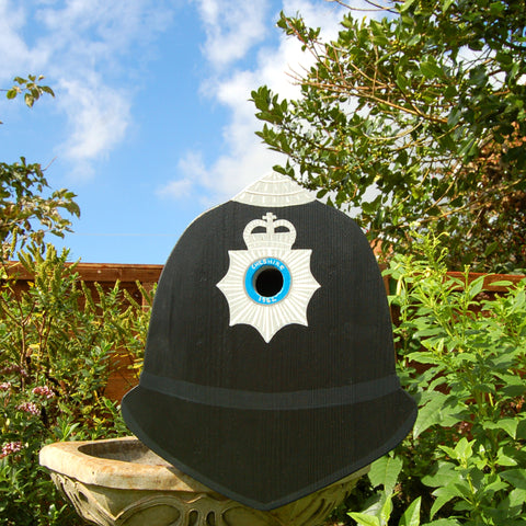 Personalised Police Helmet Bird Box - Lindleywood