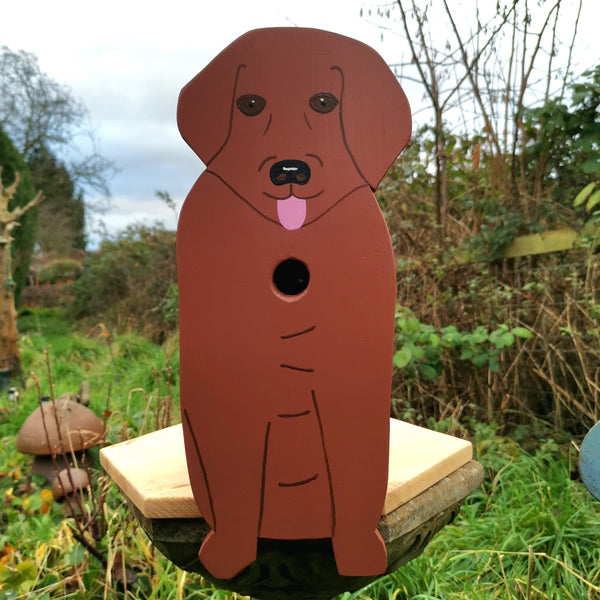 Handcrafted Labrador Dog Bird Box