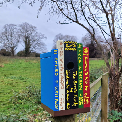 Personalised Books on a Shelf Bird Box