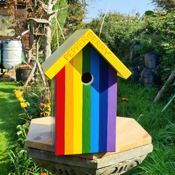 Personalised Rainbow Bird Box
