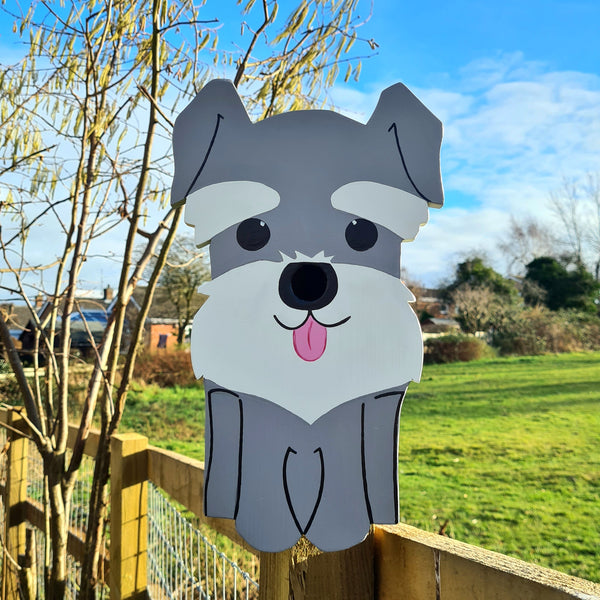 Handcrafted Schnauzer Dog Bird Box