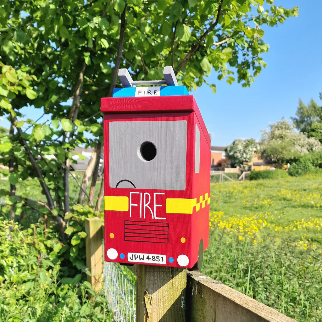 Personalised Fire Engine Bird Box