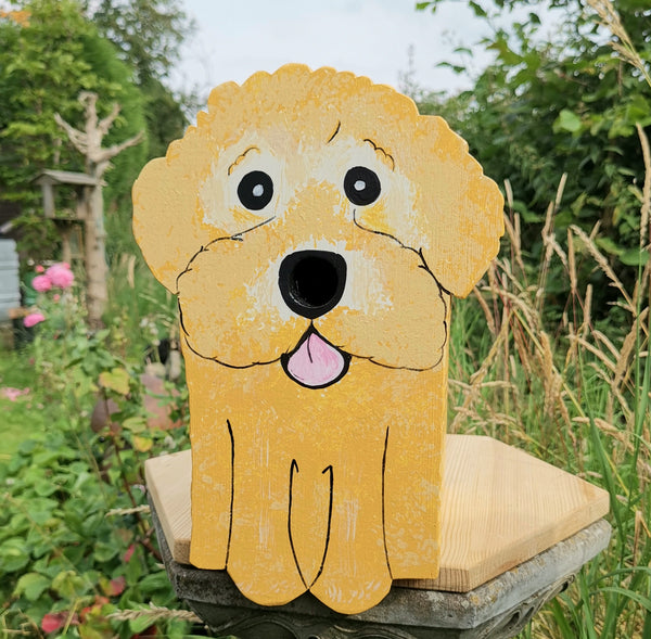 Handcrafted Sproodle Dog Bird Box