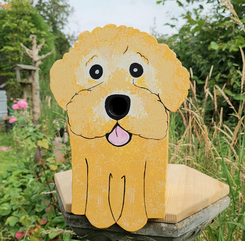 Handcrafted Sproodle Dog Bird Box