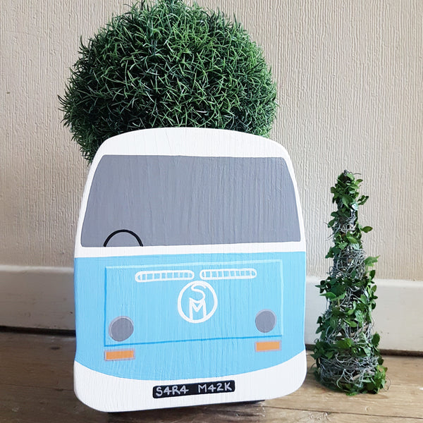 Personalised Bay Campervan Mini Planter - Lindleywood