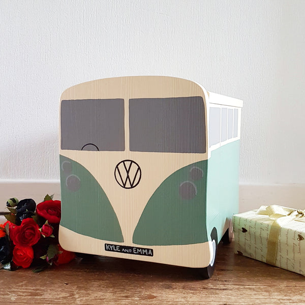 Campervan Personalised Wedding Post Box - Lindleywood