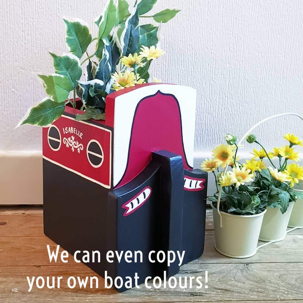 Personalised Narrowboat Canal Boat Mini Planter - Lindleywood