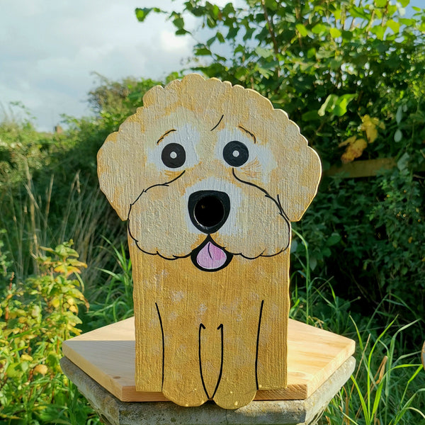 Handcrafted Sproodle Dog Bird Box