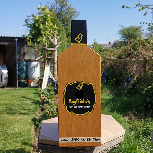 Personalised Whisky Bottle Bird Box - Lindleywood