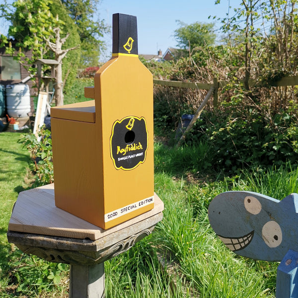 Personalised Whisky Bottle Bird Box - Lindleywood