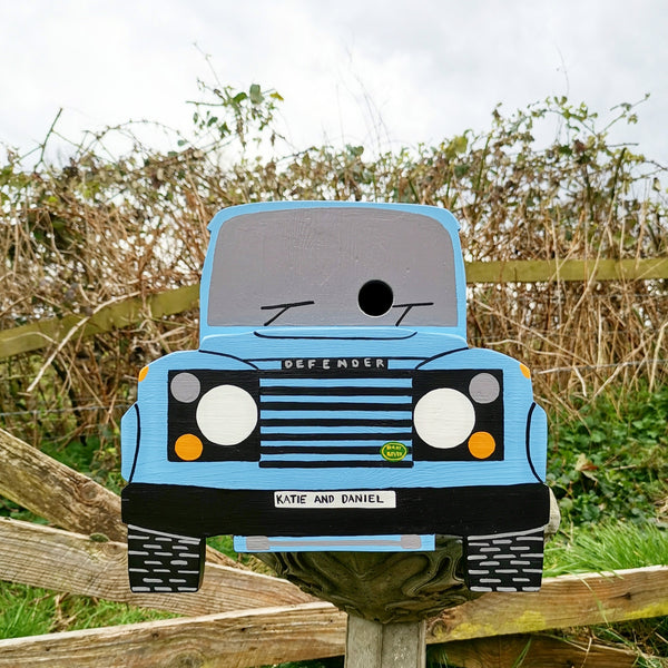Personalised 4 Wheel Drive Bird Box - Lindleywood