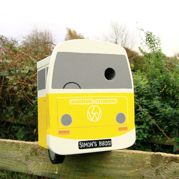 Personalised Bay Campervan Bay Bird Box - Lindleywood