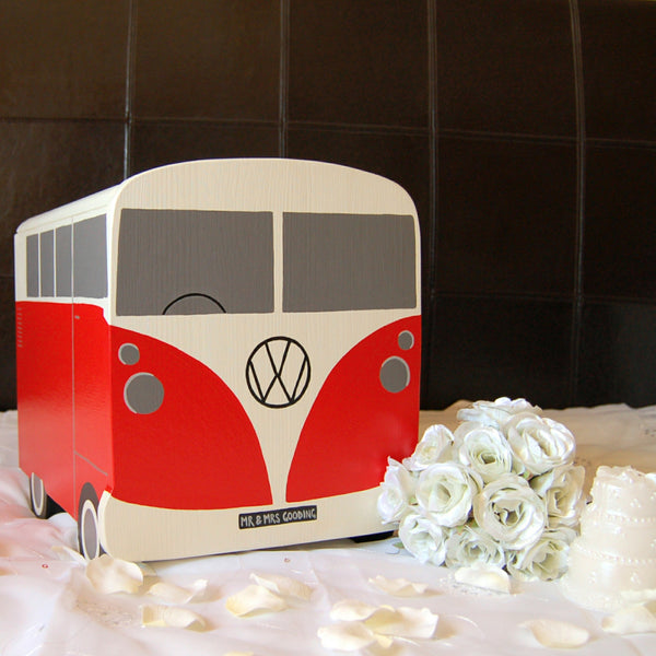 Campervan Personalised Wedding Post Box - Lindleywood