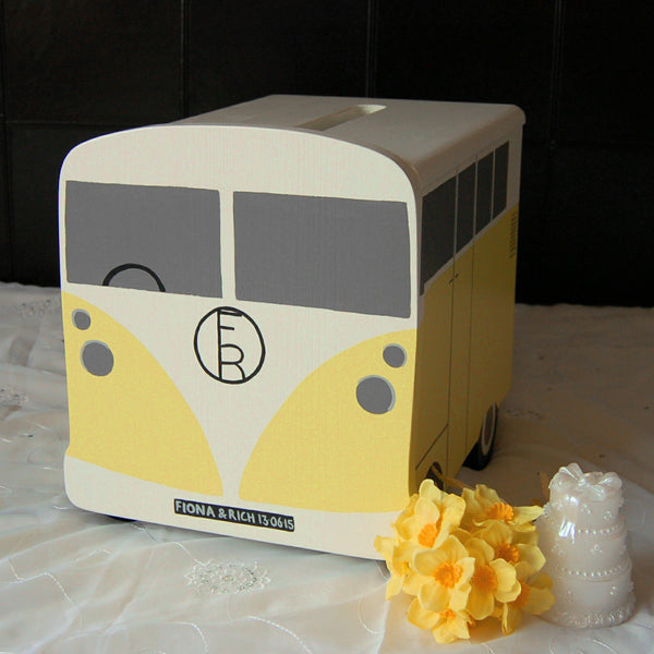 Campervan Personalised Wedding Post Box - Lindleywood