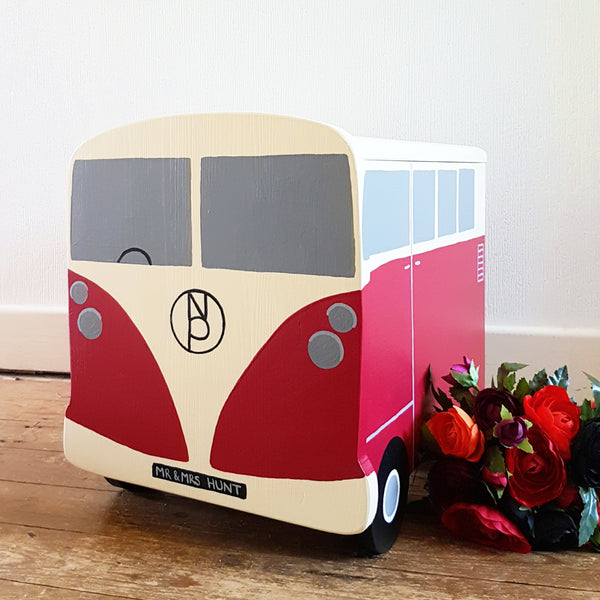 Campervan Personalised Wedding Post Box - Lindleywood