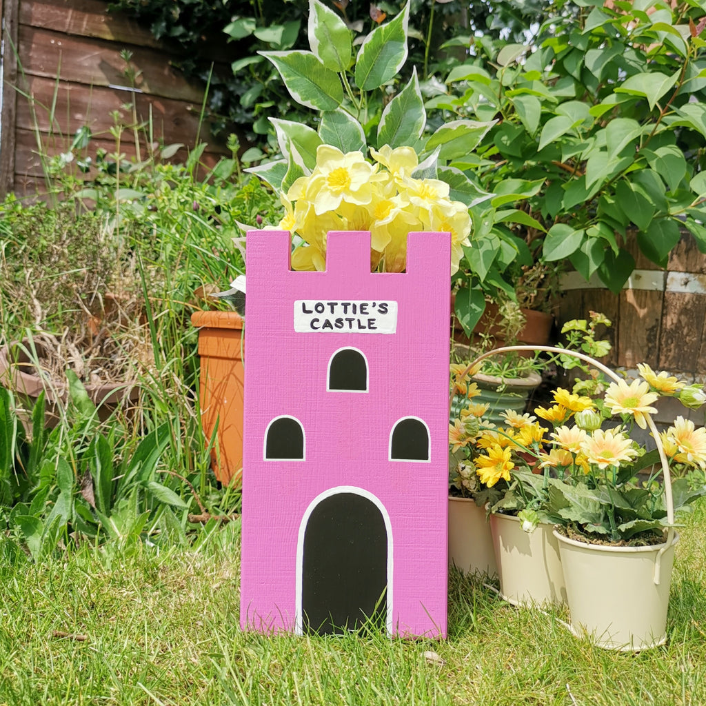 castle plant pot Personalised Castle Plant Holder - Castle Gift