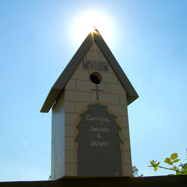 Personalised Christening Bird Box - Lindleywood