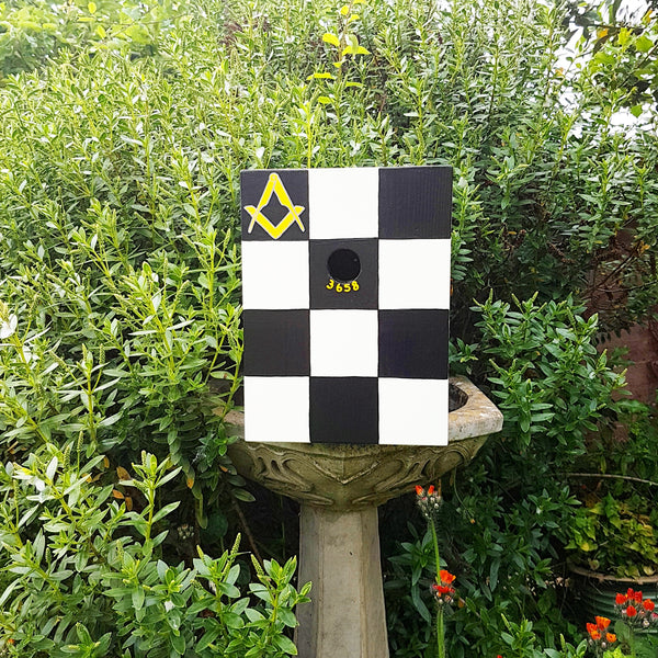 Personalised Freemason Mosaic Pavement Bird Box - Lindleywood