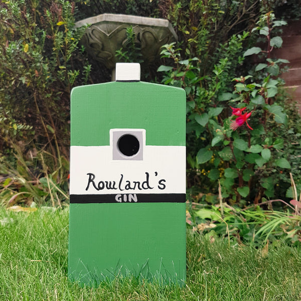 Personalised Gin Bottle Bird Box - Lindleywood