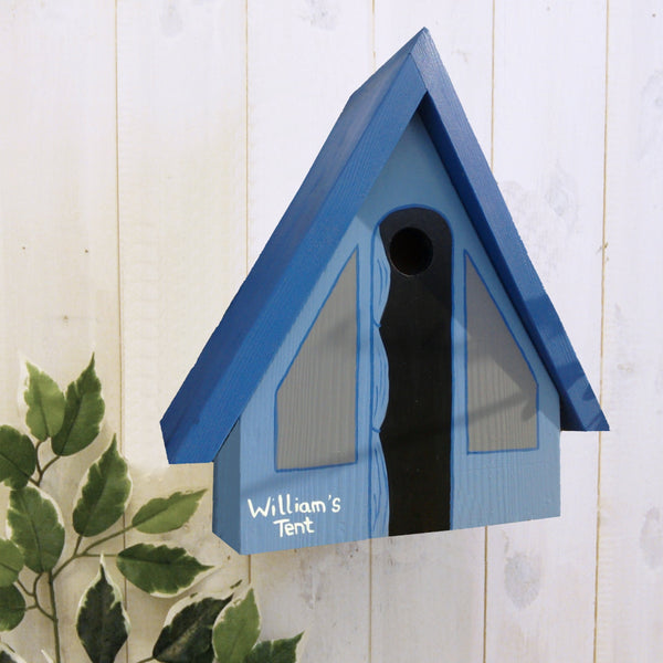 Personalised Camping Tent Bird Box - Lindleywood