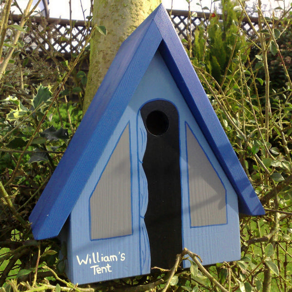 Personalised Camping Tent Bird Box - Lindleywood