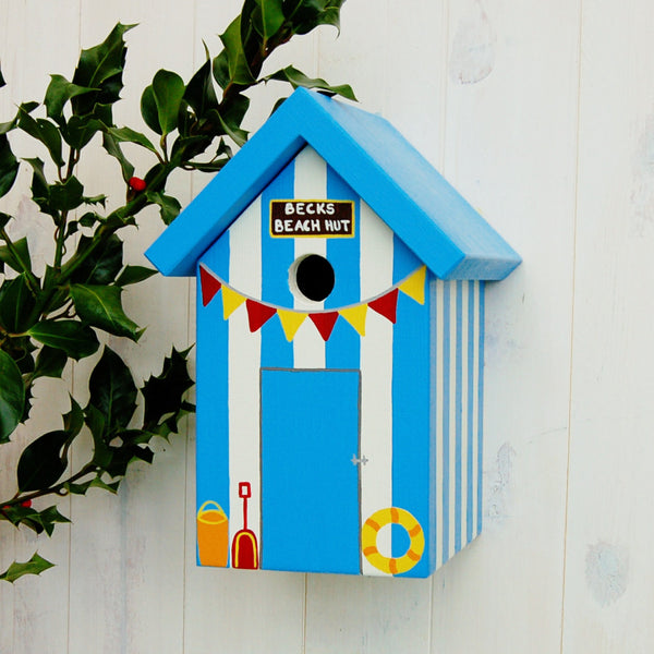 Personalised Beach Hut Bird Box - Lindleywood