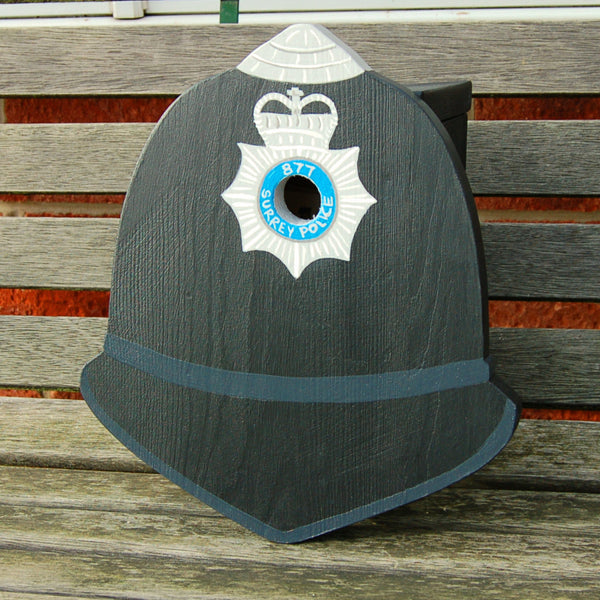 Personalised Police Helmet Bird Box - Lindleywood