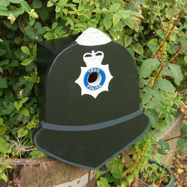 Personalised Police Helmet Bird Box - Lindleywood