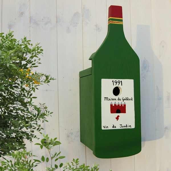 Personalised Wine Bottle Bird Box - Lindleywood