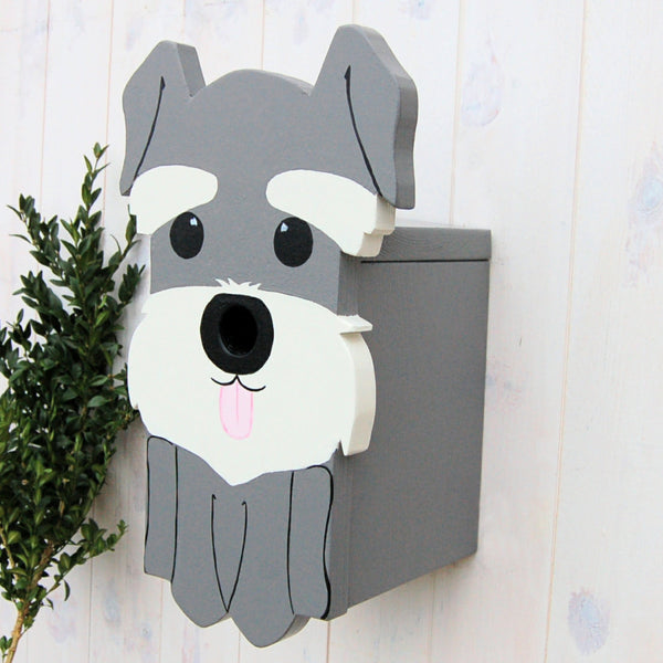 Handcrafted Schnauzer Dog Bird Box - Lindleywood