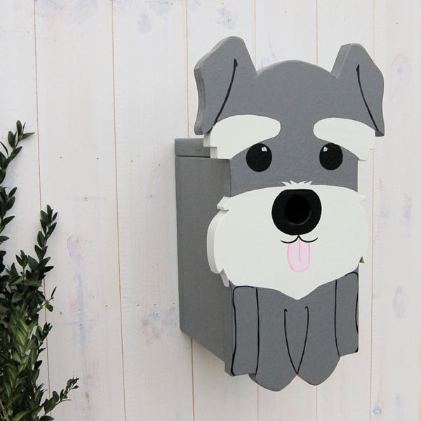 Handcrafted Schnauzer Dog Bird Box - Lindleywood